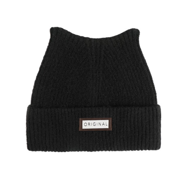 Cute Windproof Knitted Hat Winter Wool Thickened Warm Wool Hat beanie cap