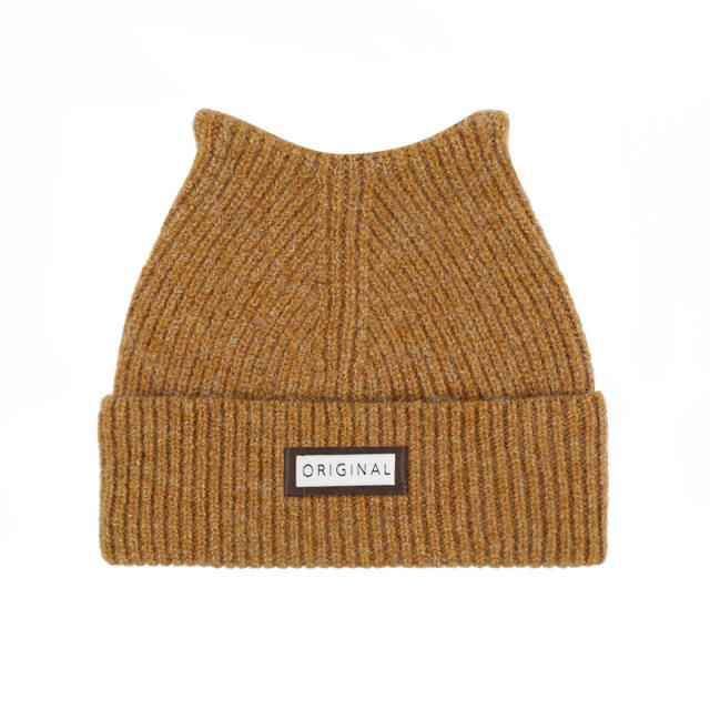 Cute Windproof Knitted Hat Winter Wool Thickened Warm Wool Hat beanie cap