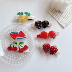 Sweet fruit design acetic acid color matching hair claw clips collection
