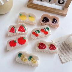 Sweet fruit design acetic acid color matching hair claw clips collection
