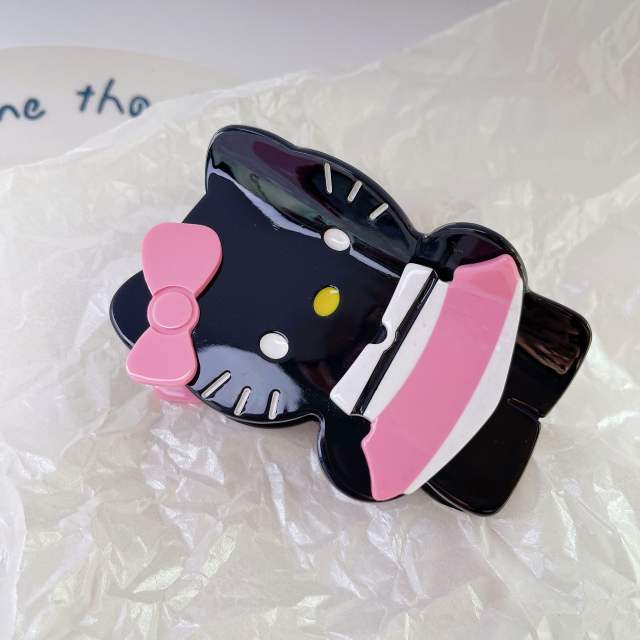 Cartoon cute Hawaiian Kity cat acetate hair claw clips