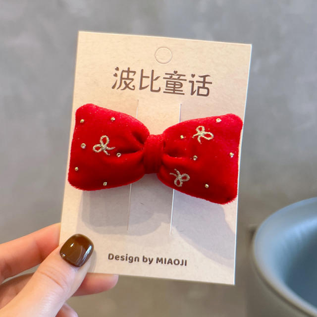 Sweet red color new year apple cherry strawberry fruit series hair ties hair clips for kids 2pcs price
