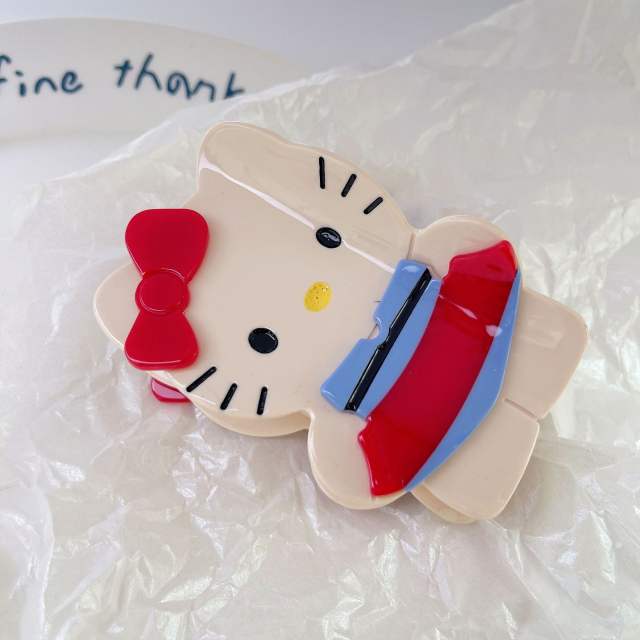 Cartoon cute Hawaiian Kity cat acetate hair claw clips