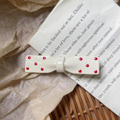 Sweet polka dots bow women french resin hair clips collection