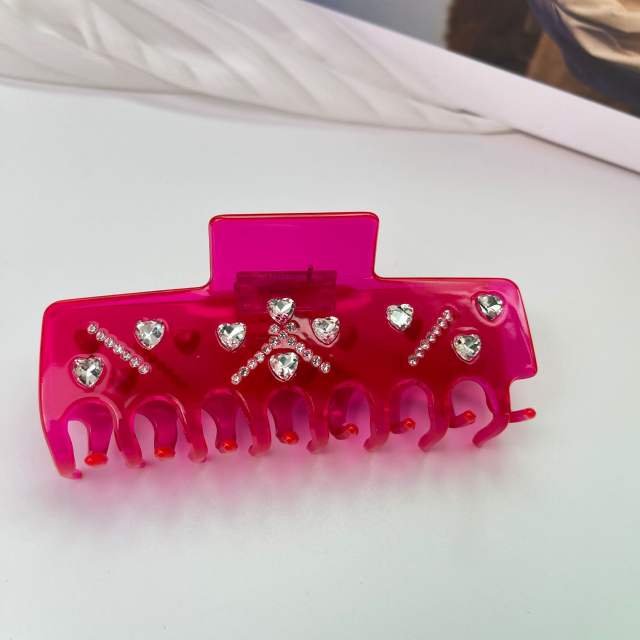 Love Rhinestone Acetic Acid hair claw clips colleciton