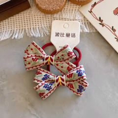 New year cartoon bow flower mushroom kids hair ties set 2pair price