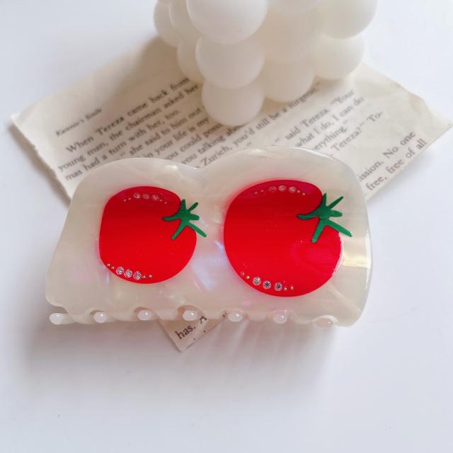 Sweet fruit design acetic acid color matching hair claw clips collection