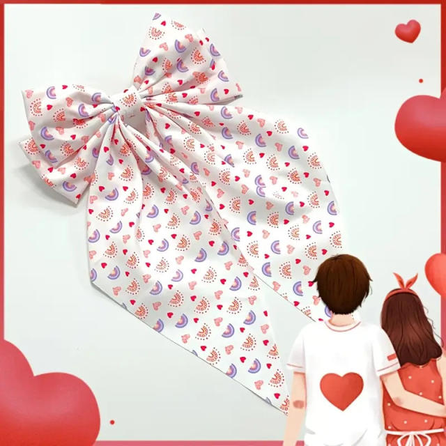 2025 new valentine's day bow ribbon french barrette hair clips