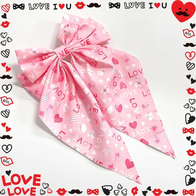 2025 new valentine's day bow ribbon french barrette hair clips