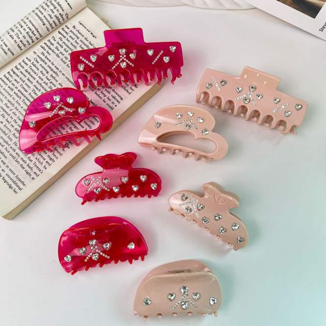 Love Rhinestone Acetic Acid hair claw clips colleciton