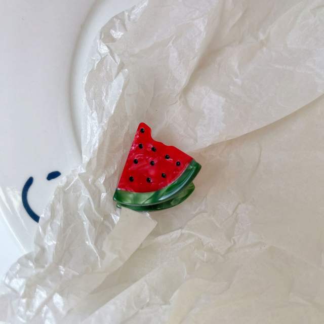 Cartoon fruit sweet cherry strawberry watermelon women mini hair claw clips collection
