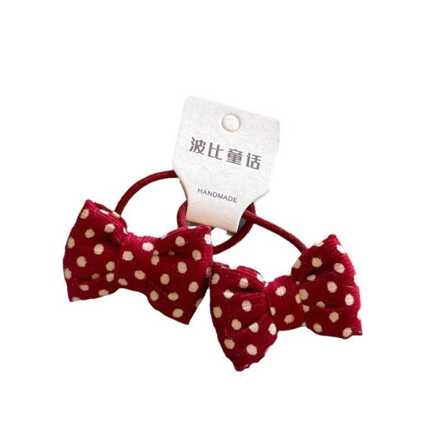 New year cartoon bow flower mushroom kids hair ties set 2pair price