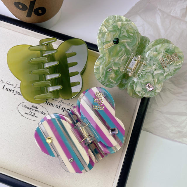 Good quality acetate material butterfly shape women hair claw clips