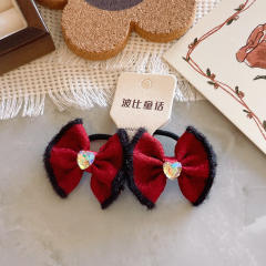 New year cartoon bow flower mushroom kids hair ties set 2pair price
