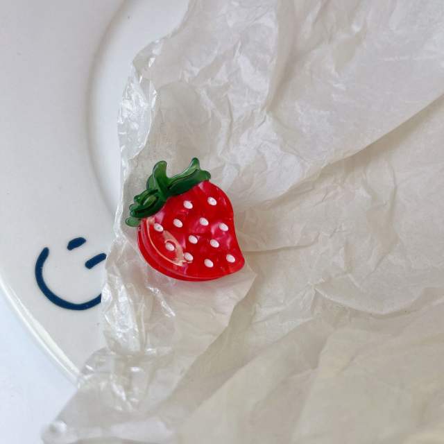 Cartoon fruit sweet cherry strawberry watermelon women mini hair claw clips collection