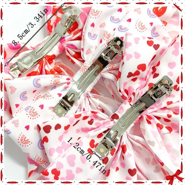2025 new valentine's day bow ribbon french barrette hair clips