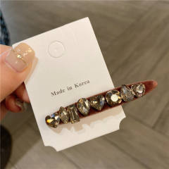 Elegant shiny rhinestone crystal velvet duckbill hair clips
