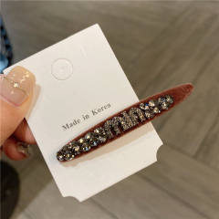 Elegant shiny rhinestone crystal velvet duckbill hair clips