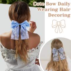 Spring summer new plain color lace bow duckbill hair clips