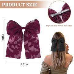 Spring summer new plain color lace bow duckbill hair clips