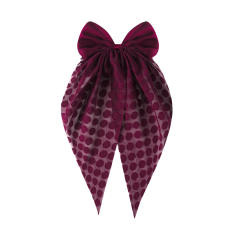 Hot sale two fabric mix bow duckbill hair clips with tails