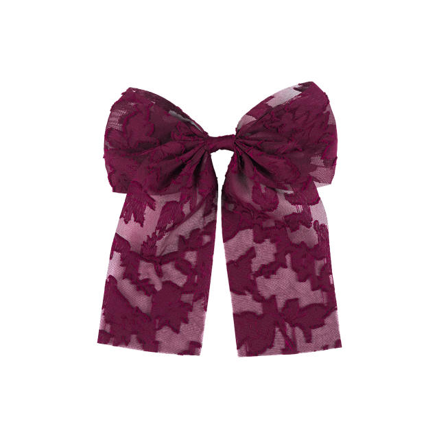 Spring summer new plain color lace bow duckbill hair clips