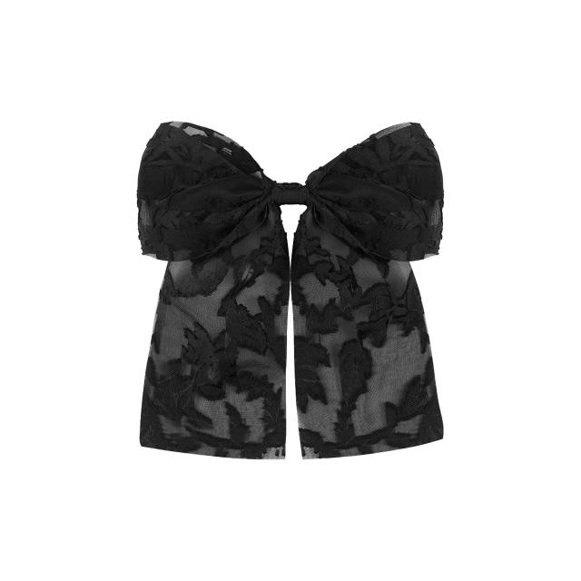 Spring summer new plain color lace bow duckbill hair clips