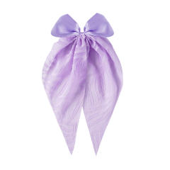 Hot sale two fabric mix bow duckbill hair clips with tails