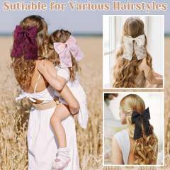 Spring summer new plain color lace bow duckbill hair clips
