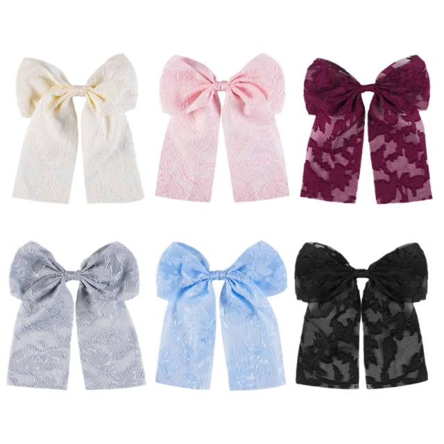 Spring summer new plain color lace bow duckbill hair clips