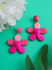 Hand-woven thread petal earrings colorful flower earrings