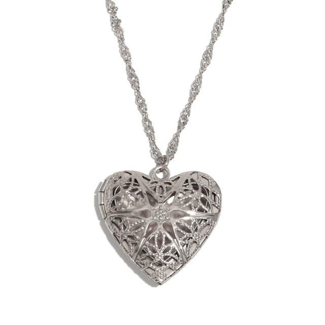 Hot sale stainless steel locket necklace heart pendant necklace