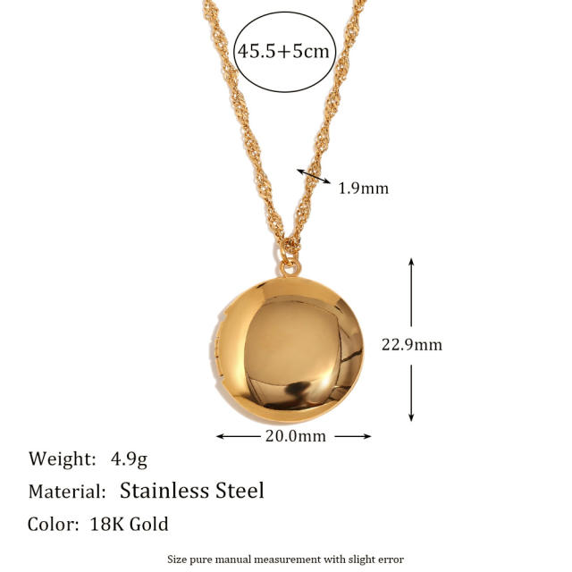 Hot sale stainless steel locket necklace heart pendant necklace