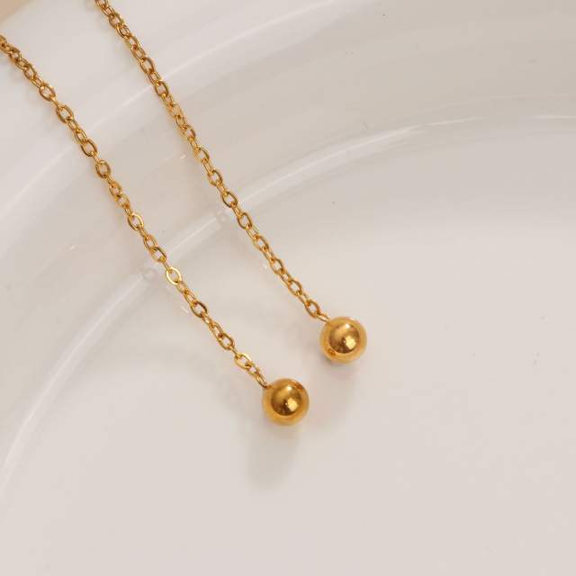 Elegant easy match stainless steel threader earrings for women