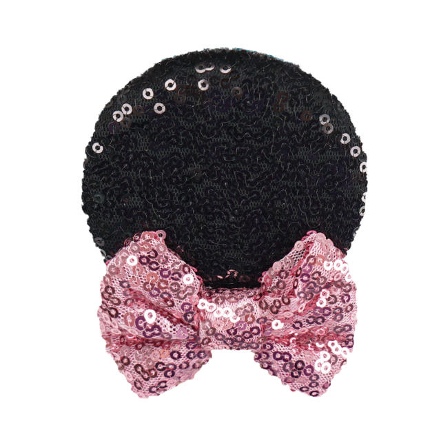 Sweet Children's Headwear Baby Sequin Bow Hairpin Mickey Hairpin duckbill hair clips