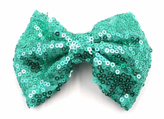 Hot sale sequins sweet bow duckbill hair clips for kids 4inch