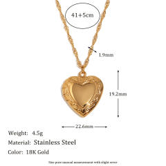 Hot sale stainless steel locket necklace heart pendant necklace