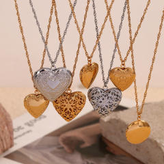 Hot sale stainless steel locket necklace heart pendant necklace