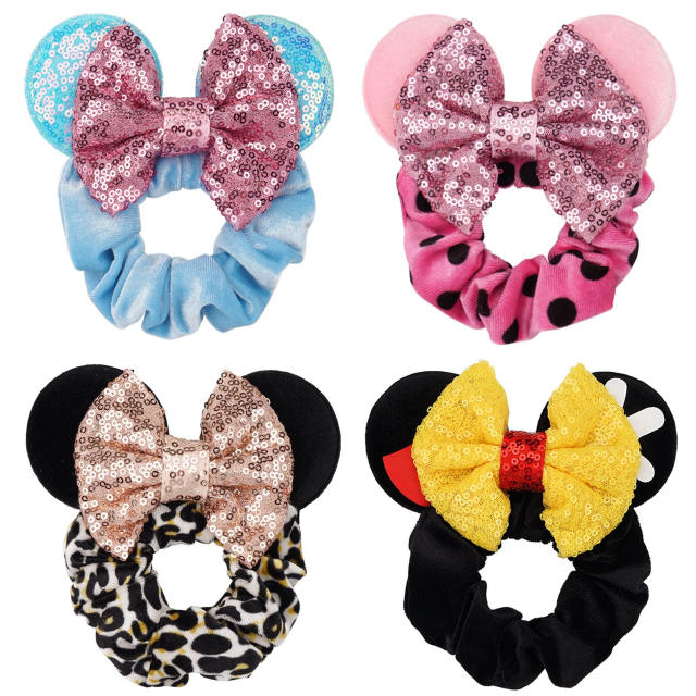Sweet Mickey design scrunchies velvet scrunchies for kids adults
