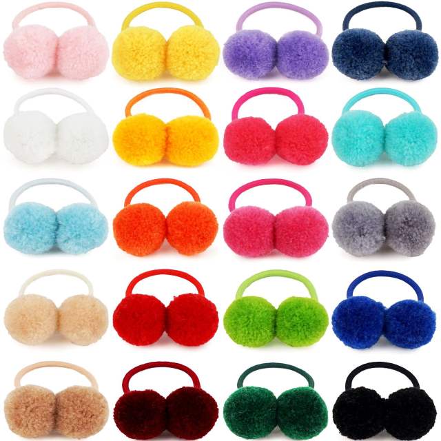 Sweet pom pom hair ties for kids
