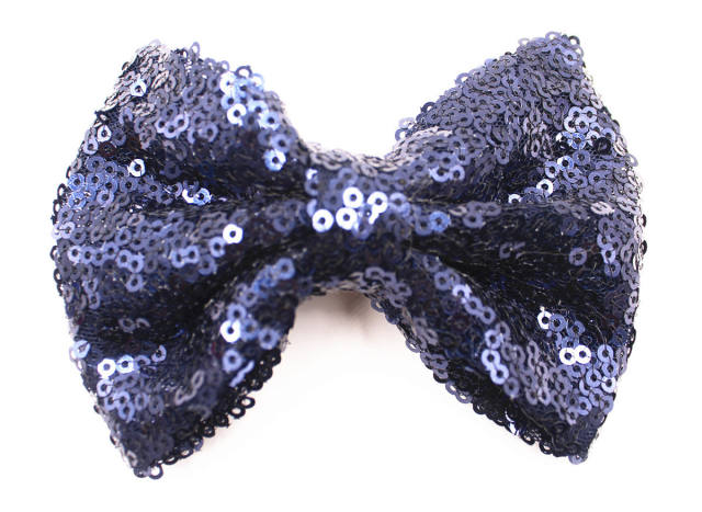 Hot sale sequins sweet bow duckbill hair clips for kids 4inch