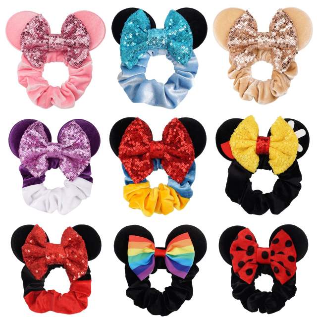Sweet Mickey design scrunchies velvet scrunchies for kids adults