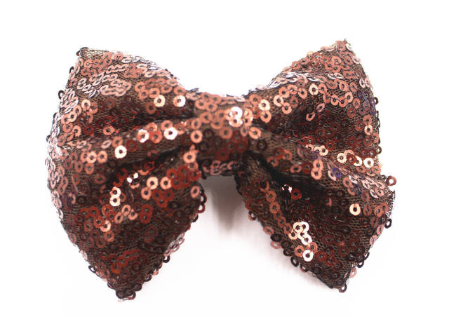 Hot sale sequins sweet bow duckbill hair clips for kids 4inch