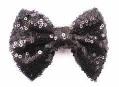 Hot sale sequins sweet bow duckbill hair clips for kids 4inch