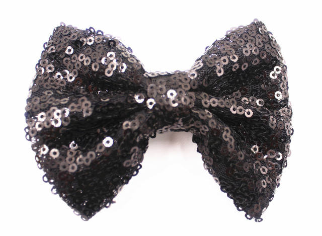 Hot sale sequins sweet bow duckbill hair clips for kids 4inch