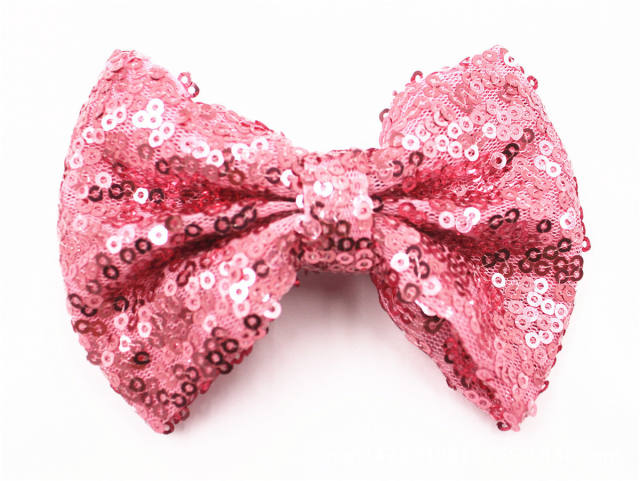 Hot sale sequins sweet bow duckbill hair clips for kids 4inch