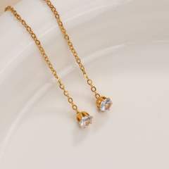 Elegant easy match stainless steel threader earrings for women