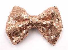 Hot sale sequins sweet bow duckbill hair clips for kids 4inch