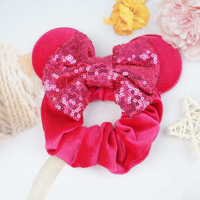 Sweet Mickey design scrunchies velvet scrunchies for kids adults
