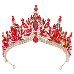 Baroque colorful glass crystal jelly color crown necklace set